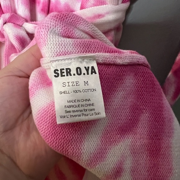 NWT SER.O.YA Gloria Cardigan Dress in White Pink Swirl Tie dye - Picture 8 of 10